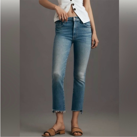 MOTHER Insider Crop Step Fray Jeans Sorry I'm Staring - Picture 2 of 14